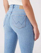 Wrangler High Rise Skinny Damskie Spodnie Jeansowe Forkeeps W27HXRW18 112319156